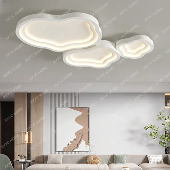 תקרת הסלון אורות ענן המנורה קרם חמים חדר שינה סגנון תאורה הנורדית המודרנית האווירה בהיכל מנורה קישוט מקורה